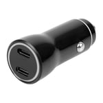 TURBOCAR - Chargeur USB Prise Allume Cigare, Chargeur 12v Voiture - Chargeur Allume Cigare USB - avec 2 Ports USB-C - Tension d'entrée 12v/24v - Tension de Sortie 5v 2100mA - Couleur: Noir - Pratique