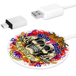 MUOOUM Crown Skull With Cross Fast Wireless Charger, Wireless Charging Pad 10W Unibody Fast Charging Pad Compatible for iPhone, airpods or any Qi enabled Smartphone