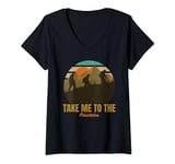 Womens Take Me to the Mountains Nature & Hiking Lover V-Neck T-Shirt