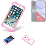 protective ring for TCL 40 SE Silicone Case Softcase Bumper pink