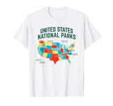 Colourful American National Parks Map T-Shirt