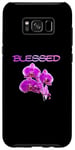 Coque pour Galaxy S8+ Fleur d'orchidée violette vibrante avec motif béni - Joli cadeau