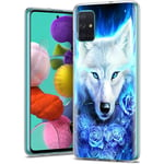 Pnakqil Samsung Galaxy A71 4G Case, Clear Transparent with Pattern Cute Silicone Shockproof Soft Gel TPU Ultra Thin Rubber Bumper Protective Back Phone Case Cover for Samsung A71 4G, Wolf 01