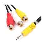 Cable Adaptateur Mini AV stéréo mâle à 3 RCA Femelle Audio Video Cable jack 3.5
