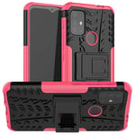 TenDll Case for Motorola Moto G30/G10, Shockproof Tough Heavy Duty Armour Back Case Cover Pouch With Stand Double Protective Cover Motorola Moto G30 Case -Pink