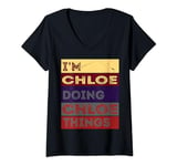 Womens I'm Chloe doing Chloe things V-Neck T-Shirt