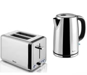 Swan Kettle & 2 Slice Toaster Classic Set in Polished Stainless Steel