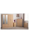 Nevada 4 Door 2 Drawer Mirrored Wardrobe Bedroom Set