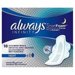 Always Infinity Night Sanitary Towels with Wings 10 Pads ((  THREE PACK  ))