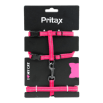 Pritax Kattsele med koppel Maja Hals 22-35 cm Bröst 27-45 cm Leash 10 mm x 120 cm Rosa