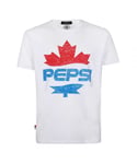 Dsquared2 Mens x Pepsi Maple Leaf White T-Shirt Cotton - Size X-Small