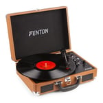 Fenton RP115F retro skivspelare med Bluetooth och USB - Brun, Retro skivspelare med Bluetooth och USB - Brun