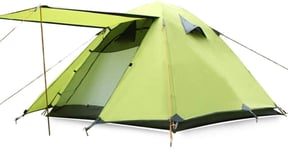 Outdoor Camping Tent Durable and Waterproof, Family Large Tent 4 People, Double Tent with Porch (Color : B)