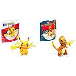 MEGA Pokémon Pikachu building set, Building Toys​ & Construx Pokemon Charmander Building Set with Compatible Bricks and Pieces and Poke Ball, Toy Gift Set for Ages 10 +, GKY96