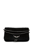 Rock Xl Mat Scale Suede Bags Small Shoulder Bags-crossbody Bags Black Zadig & Voltaire