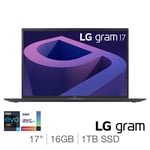 LG Gram Laptop, Intel Core i7, 16GB RAM, 1TB SSD,17'', 17Z90Q-K.AA78A1