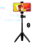 Digipower Mini 3 Utdragbart Tripod för Smartphone med Bluetooth-Fjärrkontroll - Maks Mobil: 60 - 90mm - Svart
