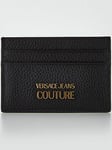Versace Jeans Couture Men's Grain Leather Credit Card Holder - Black , Black, Men