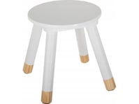 Atmosphera Pall För Barn - Fyrbent Pall, Höjd: 26 Cm, Ø 24 Cm, Vit