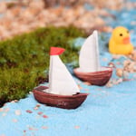 Sailing Boat Mini Miniature Figurine Garden Dollhouse Decor Micr 4pcs
