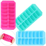 SILICONE ICE CUBE TRAY 14 Hole DEEP Easy Clean Pop Out Flexible Freezer Mould UK