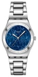 Swatch YLS235G PETAL FRENZY (33mm) Blue Floral Patterned Watch