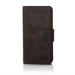 32nd Premium Series - Real Premium Leather Book Wallet Case Cover For Apple iPhone 6 Plus & 6S Plus, Real Leather Flip Design With Card Slot, Magnetic Closure and Built In Stand - Dark Brown
