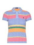 Slim Fit Cable-Knit Polo Shirt Tops T-shirts & Tops Polos Blue Polo Ralph Lauren
