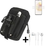 For Motorola Moto G73 5G Belt bag + EARPHONES big outdoor protection Holster cas