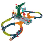 Fisher-Price Thomas et Ses Amis Coffret Train Les Sons de Chicalor : Livraison de Cranky la Grue, Locomotive motorisée Thomas, Wagon Farceur, Circuits (4,40cm), Jouet Enfant, Dès 3 Ans, HXG13