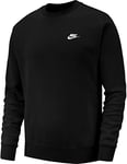 NIKE Men's Sportswear Club Long Sleeve Sweatshirt, Black/White, XL UK