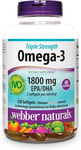 Webber Naturals Triple Strength Omega-3 Fish Oil, 1,800 Mg Omega-3 (1,200 Mg EPA
