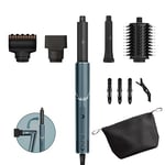 Shark FlexStyle HD450TLEU Kit cadeau avec sèche-cheveux et coiffeur en édition limitée 5 en 1, fer à friser, brosse ronde, concentrateur, pinces et étui, sans dommages causés par la chaleur, bleu