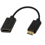 15cm Mini HDMI to HDMI Short Cable,High Speed Mini HDMI Male to HDMI 2.0 Female Adapter Connector Cable Support 4k@60HZ KANGPING for Raspberry Pi, Tablet, Camera Etc.