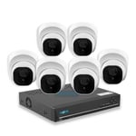 ULTRA SECURE Pack NVR 'CONFORT' PoE 5MP enregistreur 24h/7 2To - 6 caméras dômes jour & nuit IP66 APP (Reolink)