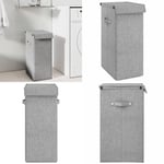 Vikbar tvättkorg grå 26x34,5x59,5 cm konstlinne - Tvättkorg - Tvätt Korg - Home & Living
