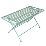 Wrought Iron Decorative Foldable Coffee Table - Sage Green