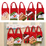 Santa Claus Snowman Tote Candy Bag Christmas Decor Xmas Eve Gift Handbag