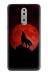 Wolf Howling Red Moon Case Cover For Nokia 8