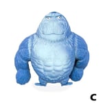 Gorilla Squishy Leksaker Långsamt Stigande TPR Silikonleksaker Stressboll F blue onesize