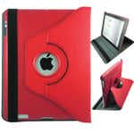 Apple Klassisk Läderfodral (röd) Ipad 3 Justerbart Stativ