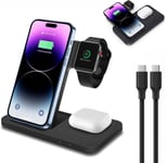 UK 3in1 Wireless Charger Dock Station For AirPod iWatch iPhone 15 Pro 14 XS 8