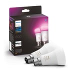 Philips Hue White and Colour Ambiance Smart Bulb Twin Pack LED [B22 Bayonet C...