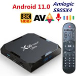 Ny X96 Max Plus Ultra TV Box Android 11 Amlogic S905X4 AV1 8K Dual Wifi Android 11 Media Player 4GB 64GB Set Top Box