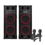 Fenton SPB-210 Karaoke Party Speaker Set with Vocal Microphones, Bluetooth USB SD MP3 Music Player