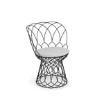 EMU - Re-Trouvé Chair, Black, Seat and Back Cushion: White - Svart - Balkong- och caféstolar