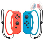 Boxing Grip Compatible with Joy Con for Switch & Switch OLED Fitness Boxing Game, Fit Boxing Clasp Accessories Handle for Adults and Children, 2 Packs (Red and Blue)