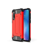 Zhuofan Plus Xiaomi Mi 9 Se Case, Slim Fit Armor Full Body Shockproof Heavy Duty Protection and Airbag Cover Dual Layer [Hard PC + Silicone Bumper] Skin for Xiaomi Mi 9 Se, Red
