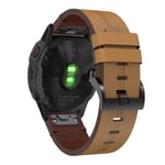 Garmin Fenix 6/5 Plus/5/Forerunner 935/Quatix 5 etc. Klockarmband i läder- Brun
