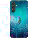 Samsung Galaxy S24 FE Transparent Mobilskal Blå fjäril
